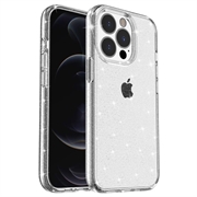 iPhone 15 Pro Max Stylish Glitter Series Hybrid Case - White