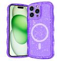 iPhone 15 Pro Max Wave-Edge Laser Glitter MagSafe Case - Translucent Purple