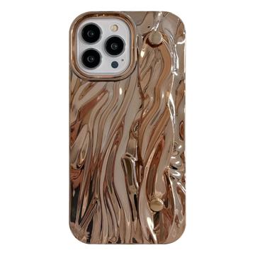 iPhone 15 Pro Max Wrinkled Electroplated TPU Case - Gold