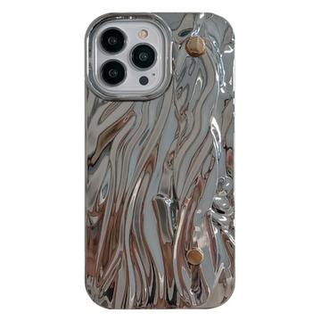 iPhone 15 Pro Max Wrinkled Electroplated TPU Case - Silver