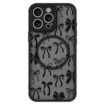 iPhone 15 Pro Stylish Protective Magnetic Case - Black Bows