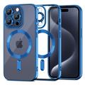 iPhone 15 Pro Tech-Protect MagShine Case - MagSafe Compatible - Clear / Dark Blue
