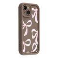 iPhone 15 Stylish Shockproof TPU Case with Raised Edges - Brown / Big Bow