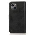 iPhone 15 Vintage 2-in-1 Wallet Case with Removable Cover - Black