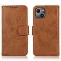 iPhone 15 Vintage 2-in-1 Wallet Case with Removable Cover - Brown