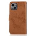iPhone 15 Vintage 2-in-1 Wallet Case with Removable Cover - Brown