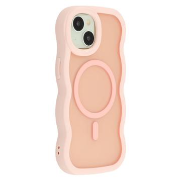 iPhone 15 Wave-Edge Magnetic Hybrid Case - Pink