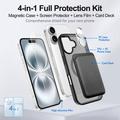 iPhone 16 4-in-1 MagSafe Protection Set with Card Holder - Black