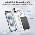 iPhone 16 4-in-1 MagSafe Protection Set with Card Holder - Clear / Black