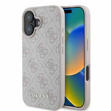 iPhone 16 Guess 4G Metal Gold Logo Hybrid Case - Pink