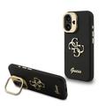 iPhone 16 Guess Grained 4G Logo Stand Camera Frame Case