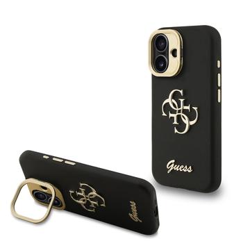 iPhone 16 Guess Grained 4G Logo Stand Camera Frame Case