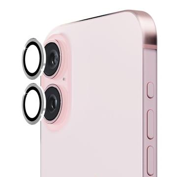 iPhone 16/16 Plus Hat Prince Camera Lens Tempered Glass Protector - Silver