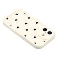iPhone 16 Heart Pattern Shockproof TPU Case with Raised Edges - White