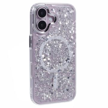 iPhone 16 MagSafe-Compatible Glitter Sequin Epoxy Case - White