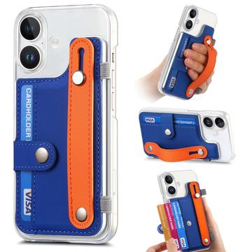 iPhone 16 Plus Plastic Case CY1 – Card Slot, Wristband, Kickstand - Dark Blue