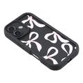 iPhone 16 Plus Stylish Shockproof TPU Case with Raised Edges - Black / Big Bow