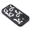 iPhone 16 Plus Stylish Shockproof TPU Case with Raised Edges - Black / Big Bow