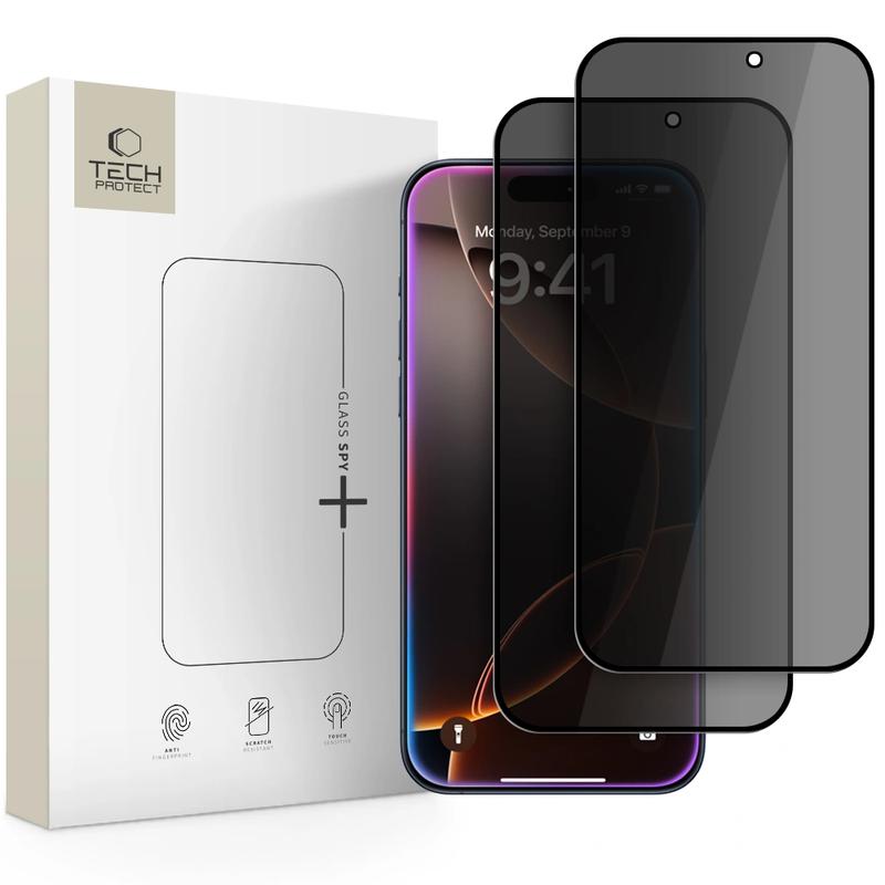 thumbnail image 2 of Privacy Tempered Glass Screen & Camera Protector For IPhone 17, 16e, 15, 14, 13, 12 Pro – Full Coverage 2 of 6