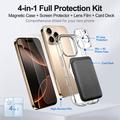 iPhone 16 Pro 4-in-1 MagSafe Protection Set with Card Holder - Clear / Black