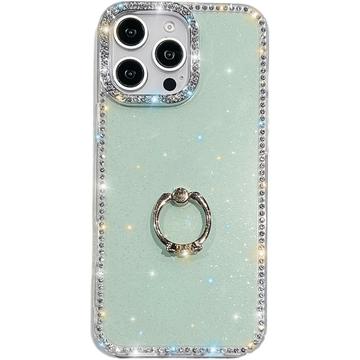iPhone 16 Pro CrystalGlow Hybrid Case with Ring Holder - Green