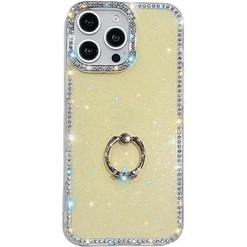 iPhone 16 Pro CrystalGlow Hybrid Case with Ring Holder - Yellow