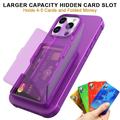 iPhone 16 Pro Hybrid Case with Hidden Mirror & Card Slot - Purple