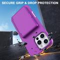 iPhone 16 Pro Hybrid Case with Hidden Mirror & Card Slot - Purple