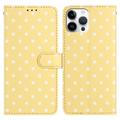 iPhone 16 Pro Max Polka Dot Pattern Wallet Case - Yellow