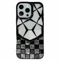 iPhone 16 Pro Max Rhinestone Geometric Diamond Pattern Case - Black