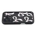 iPhone 16 Pro Max Stylish Shockproof TPU Case with Raised Edges - Black / Big Bow