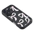 iPhone 16 Pro Max Stylish Shockproof TPU Case with Raised Edges - Black / Big Bow