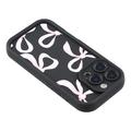 iPhone 16 Pro Max Stylish Shockproof TPU Case with Raised Edges - Black / Big Bow