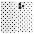 iPhone 16 Pro Polka Dot Pattern Wallet Case - White