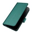 iPhone 16 Pro Premium Wallet Case with Strap - Carbon Fiber Texture - Carbon Green