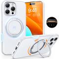 iPhone 16 Pro Torras O Fitness Case with 360 Kickstand - MagSafe Compatible - White