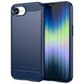 iPhone 16e Brushed TPU Case - Carbon Fiber - Blue