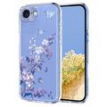 iPhone 16e Floral Pattern TPU Case - Purple