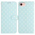 iPhone 16e/17e Polka Dot Pattern Wallet Case - Blue