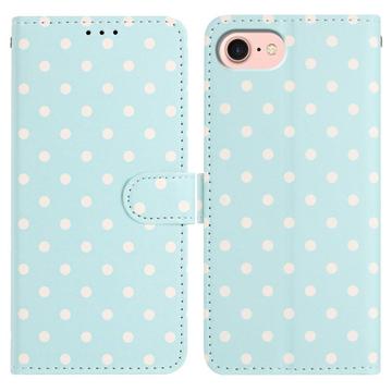 iPhone 16e Polka Dot Pattern Wallet Case - Blue