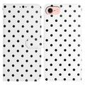 iPhone 16e/17e Polka Dot Pattern Wallet Case - White