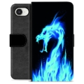 iPhone 16e Premium Wallet Case - Blue Fire Dragon