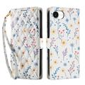 iPhone 16e/17e Rhombic Floral Wallet Case - Colorful Flowers