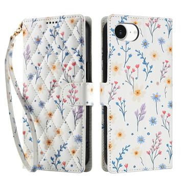 iPhone 16e Rhombic Floral Wallet Case