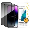 iPhone 17/16 Pro Wozinsky Super Tough Privacy Tempered Glass - 9H, 2 Pcs. - Black Edge