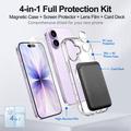iPhone 17 4-in-1 MagSafe Protection Set with Card Holder - Clear / Black