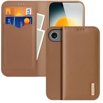 iPhone 17 Air Dux Ducis Hivo Wallet Leather Case - Brown