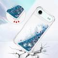 iPhone Air Glitter Quicksand TPU Case - Blue Hearts