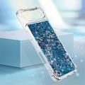 iPhone Air Glitter Quicksand TPU Case - Blue Hearts