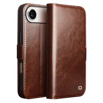iPhone Air Qialino Classic Wallet Leather Case - Dark Brown